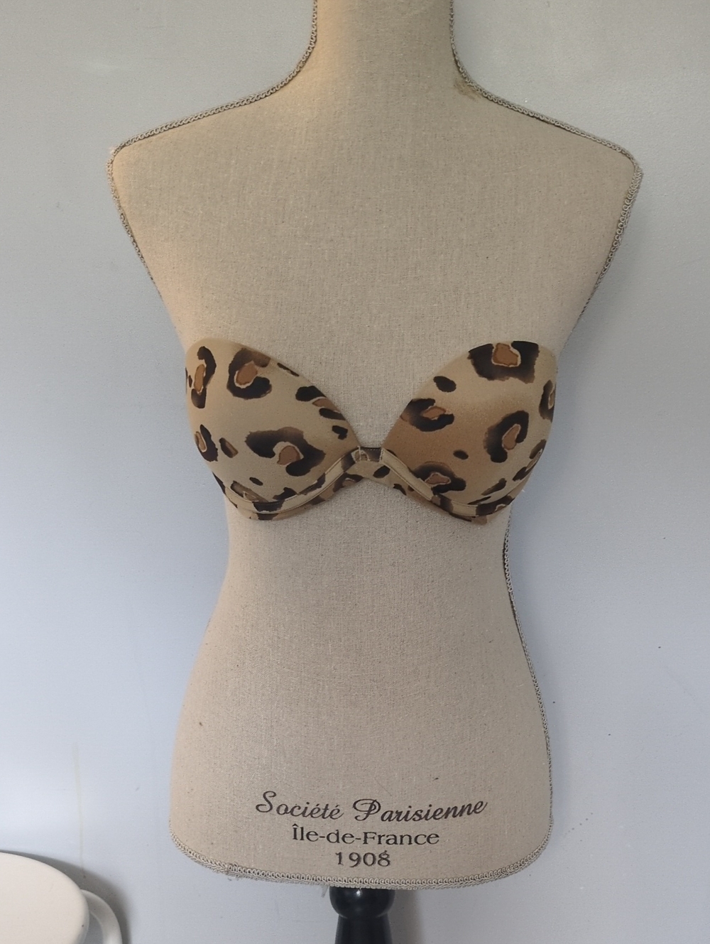 La Senza Strapless Leopard Print Push-Up Bra 34B